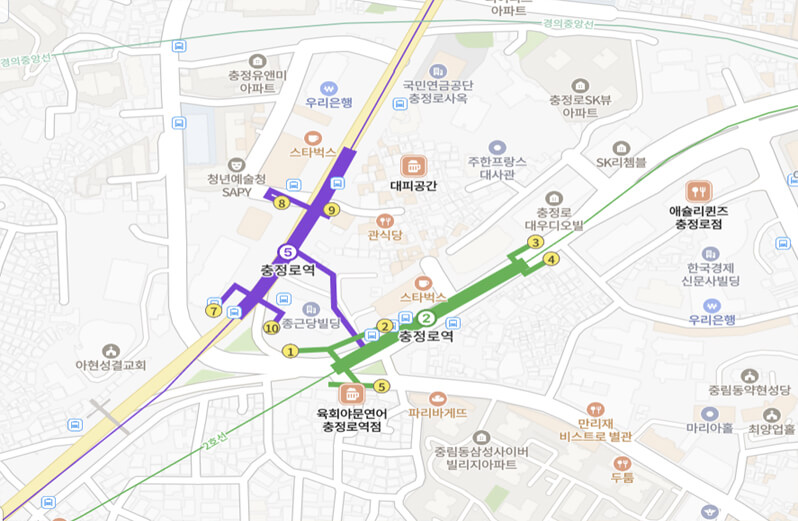 충정로역 자이르네 상가 지도1